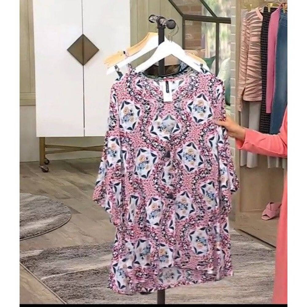 Jantzen Tie Front Woven Cover-Up - X-Small Multi-Ceramic